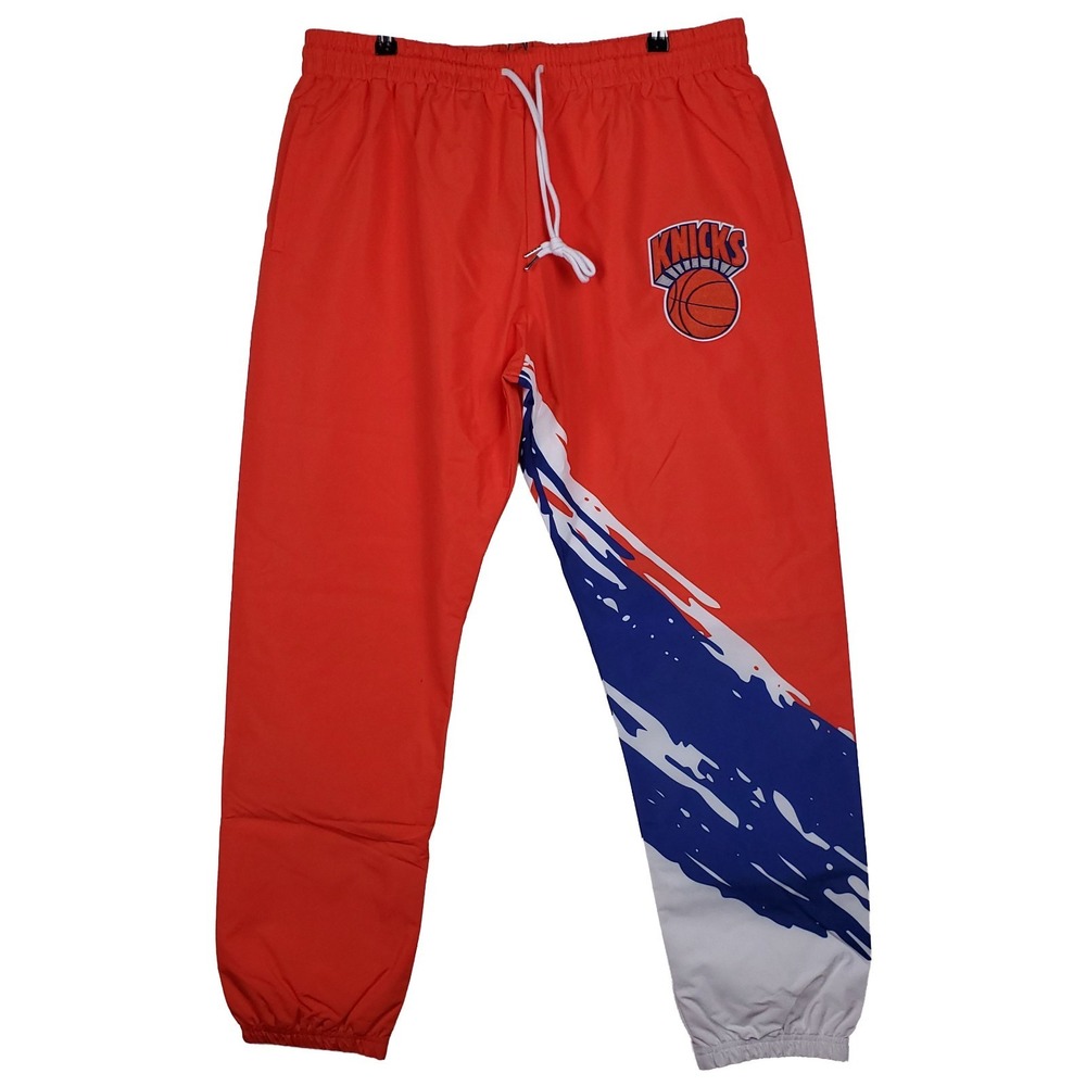 NY Knicks Mitchell & Ness NBA XL XLarge Windbreaker Pants Paint Splash Art NWT